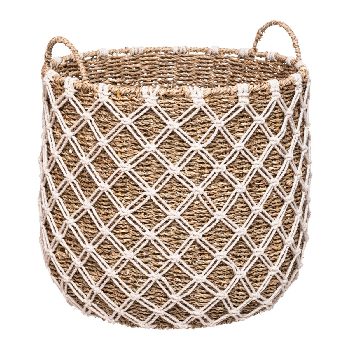 Bambusowe kosze do przechowywania MAKRAMA, 3 sztuki