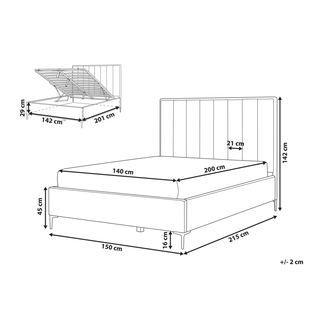 Łóżko ze stelażem SEZANNE Boucle Złamana biel
