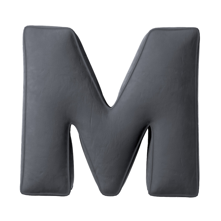 Poduszka literka M, grafitowy szary, 35x40cm, Posh Velvet