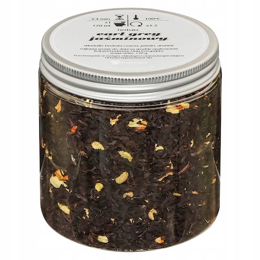 Herbata czarna sypana EARL GREY JAŚMINOWY o smaku bergamotki z nutą jaśminu - herbata liściasta sypana mieszanka napar susz - gotowa na prezent upominek