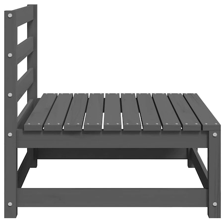 vidaXL Ogrodowa sofa środkowa z antracytowymi poduszkami, szare drewno