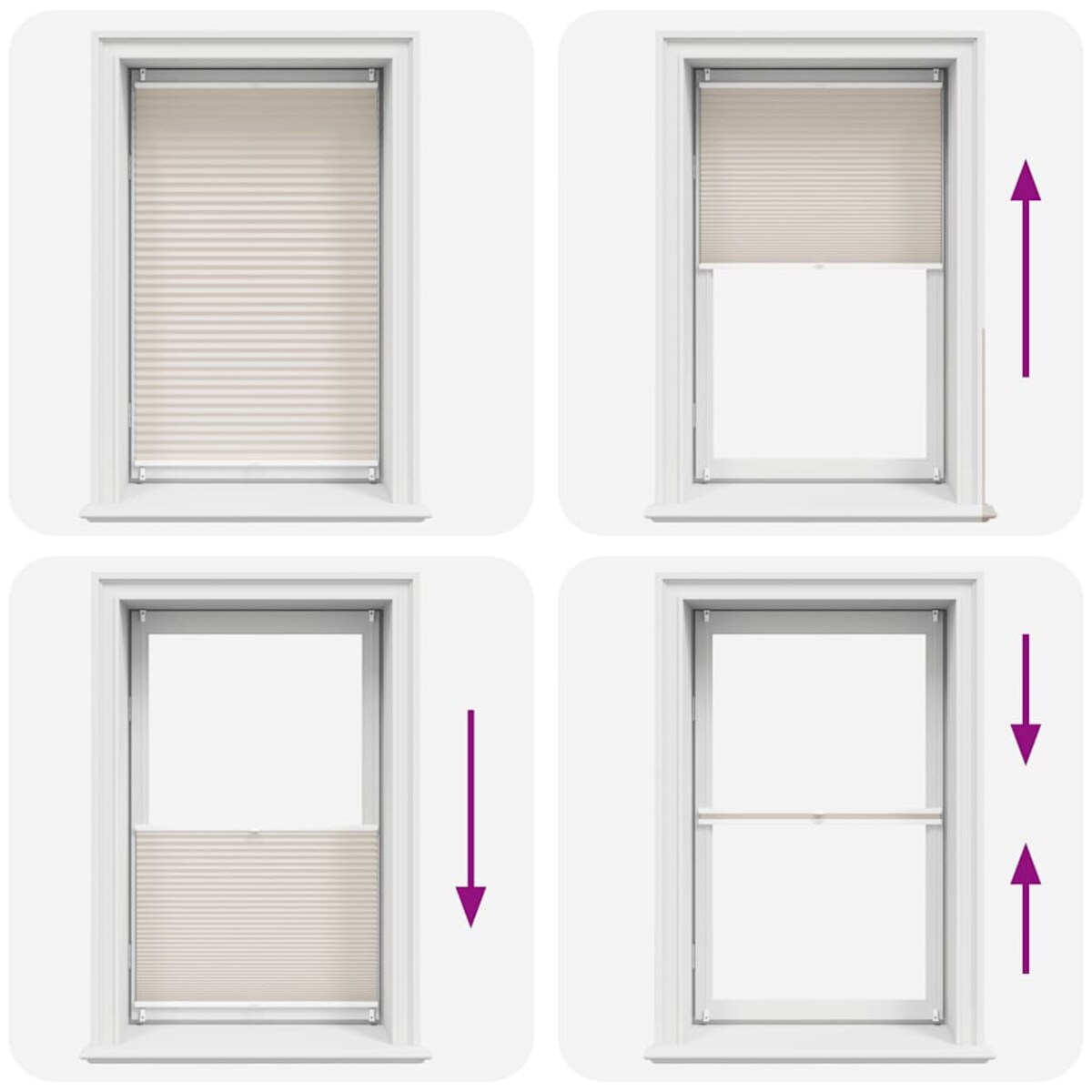 vidaXL Roleta plisowana, 90 x 100 cm, kremowa