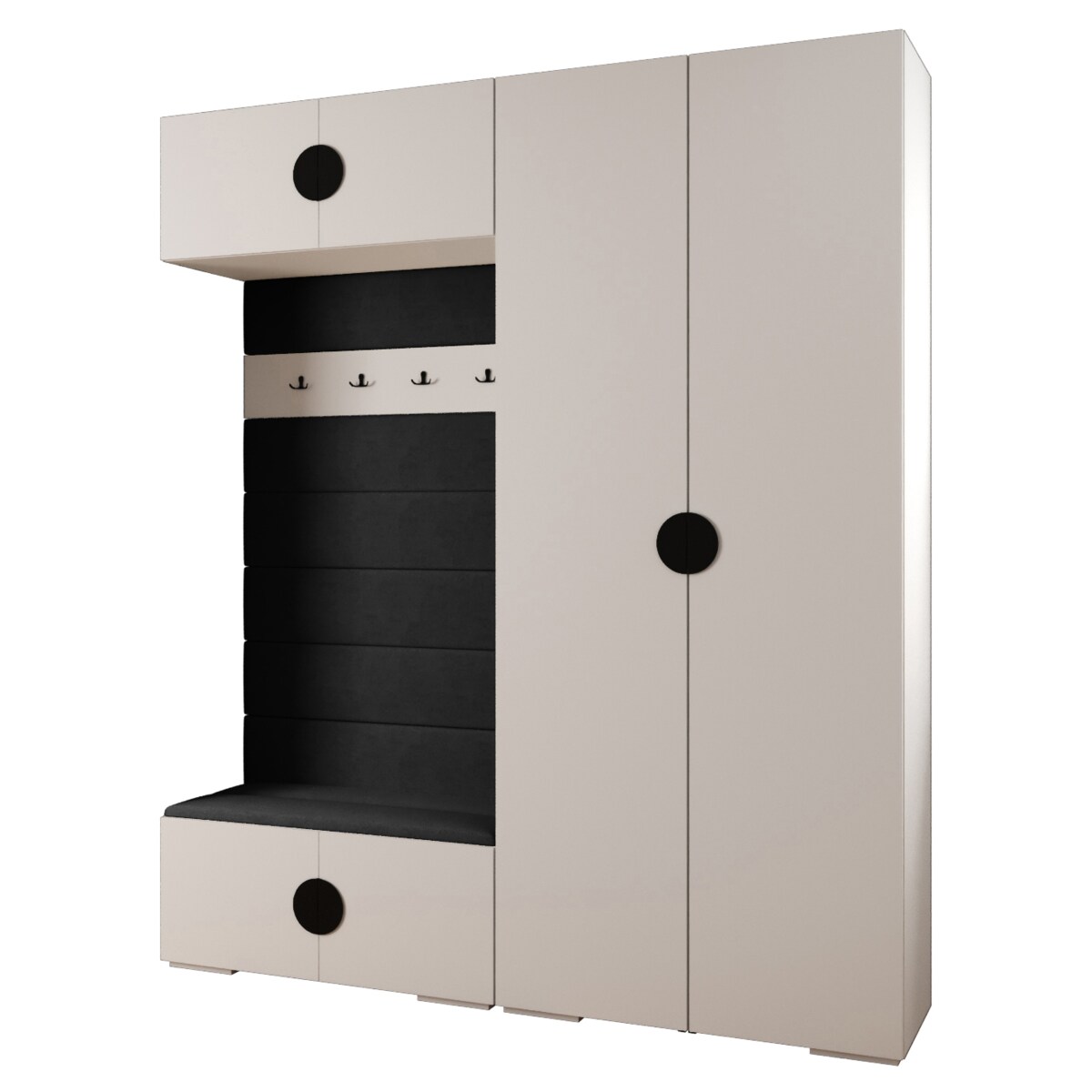 Garderoba do przedpokoju INOVA 4 Z18 biały+czarny+manila18