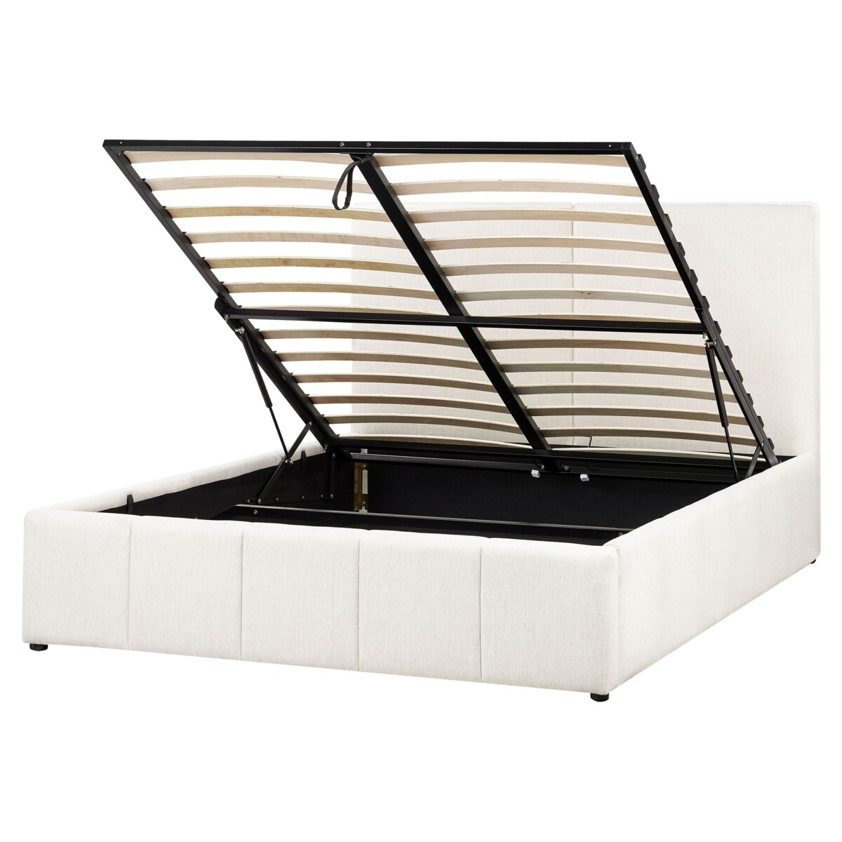 Łóżko z pojemnikiem CASTELNAVET 160 x 200 cm Złamana biel