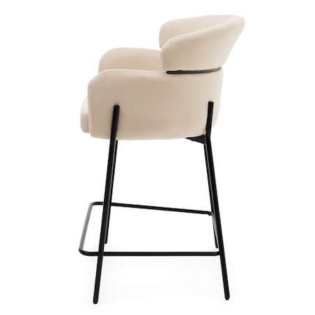 Hoker tapicerowany welurowy do salonu BOLZANO beżowy