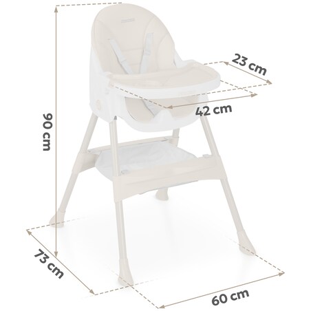 Krzesełko do karmienia dla dzieci Ricokids Mani beżowe 3w1 regulowane fotelik tacka