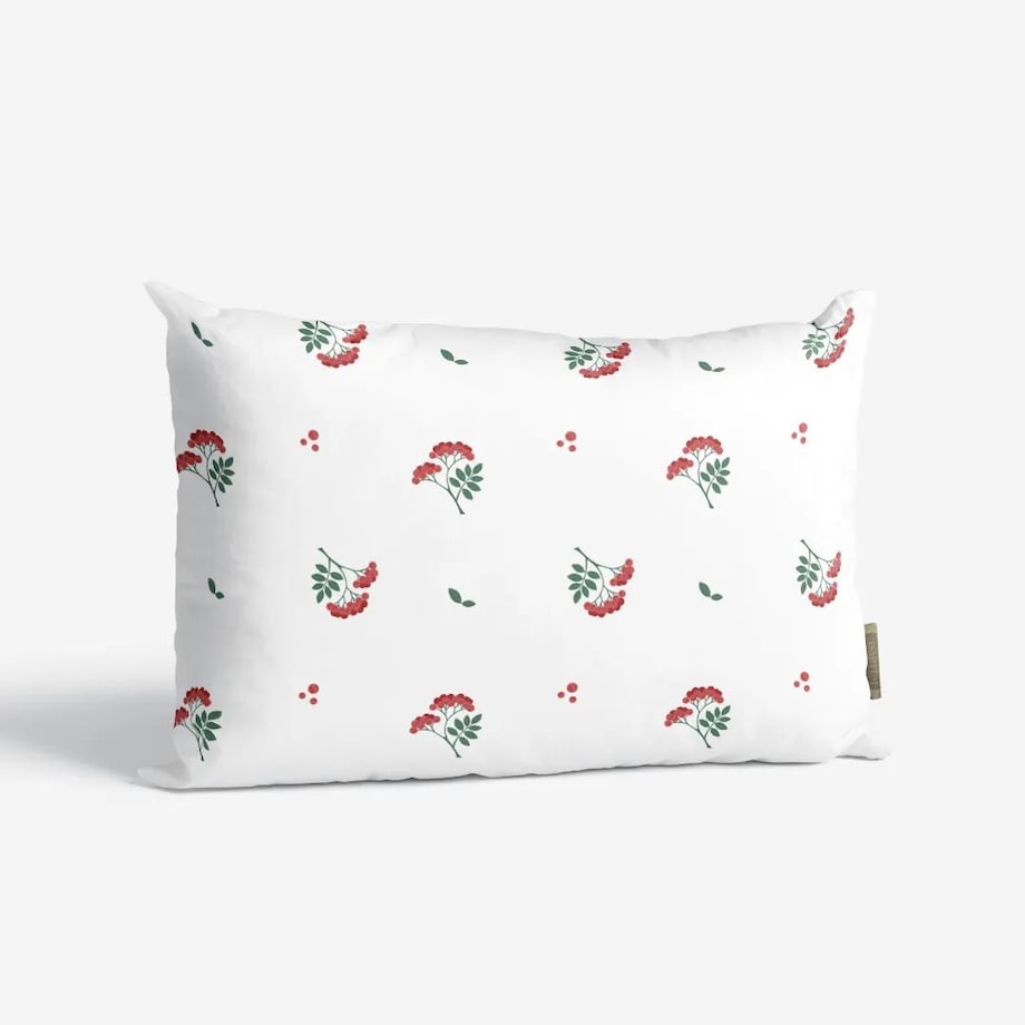 Poduszka świąteczna - jarzębinowe gałązki