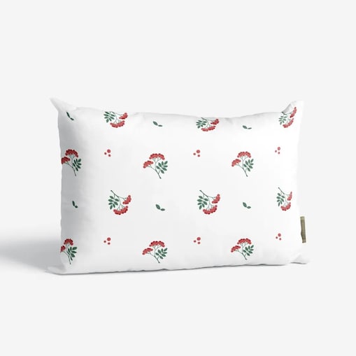 Poduszka świąteczna - jarzębinowe gałązki