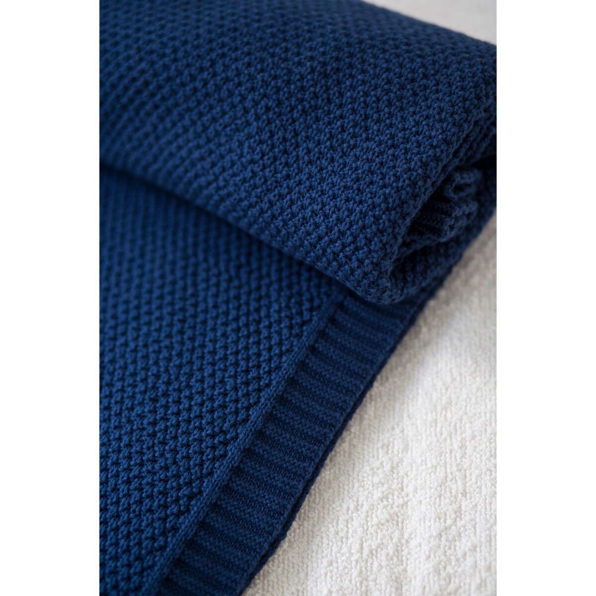 Pled pleciony granatowy, 130 x 160 cm, La Manta