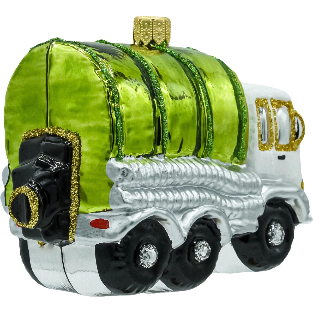 Bombka choinkowa ręcznie dekorowana ze szkła - Samochód biały