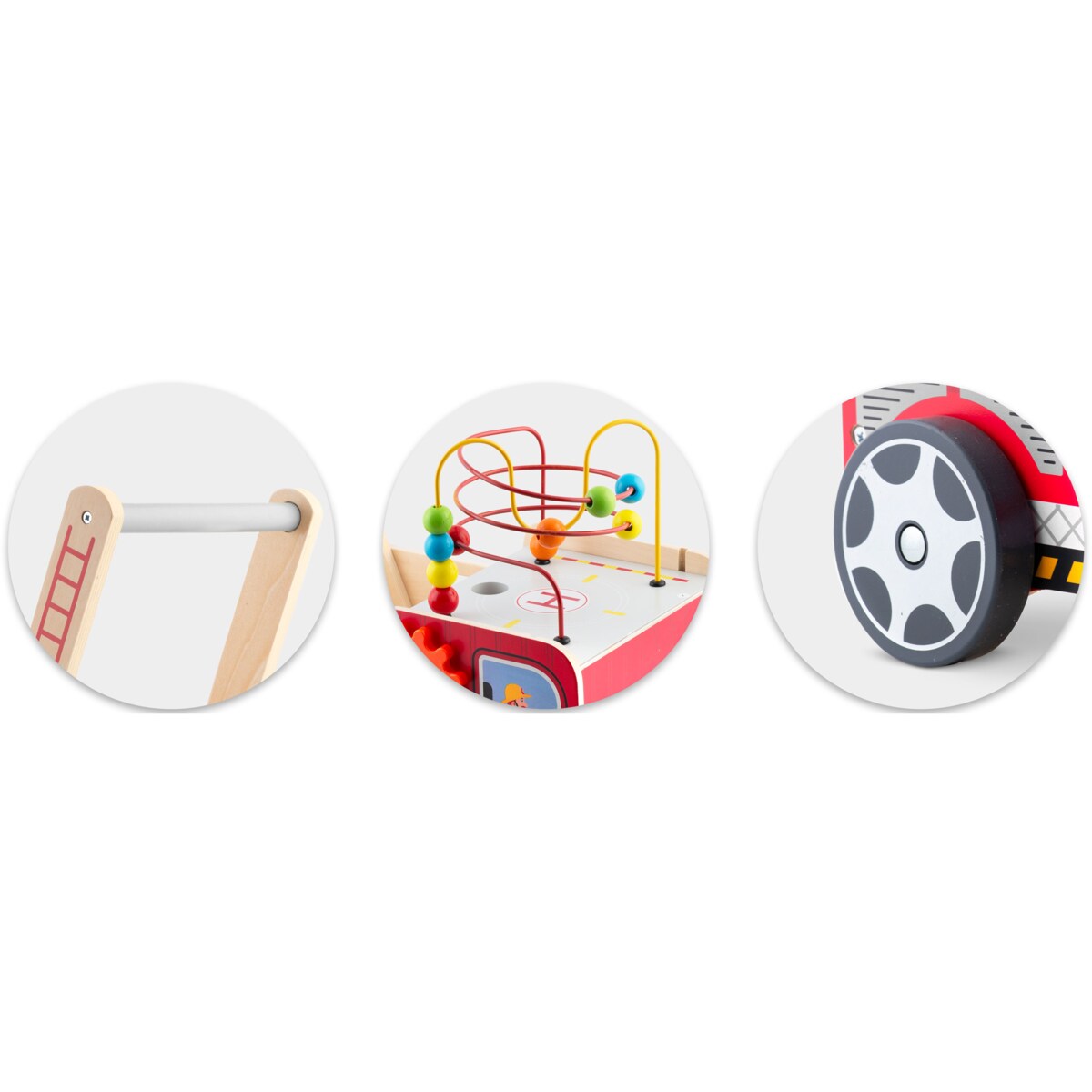 Chodzik pchacz drewniany dla dzieci straż pożarna Ricokids