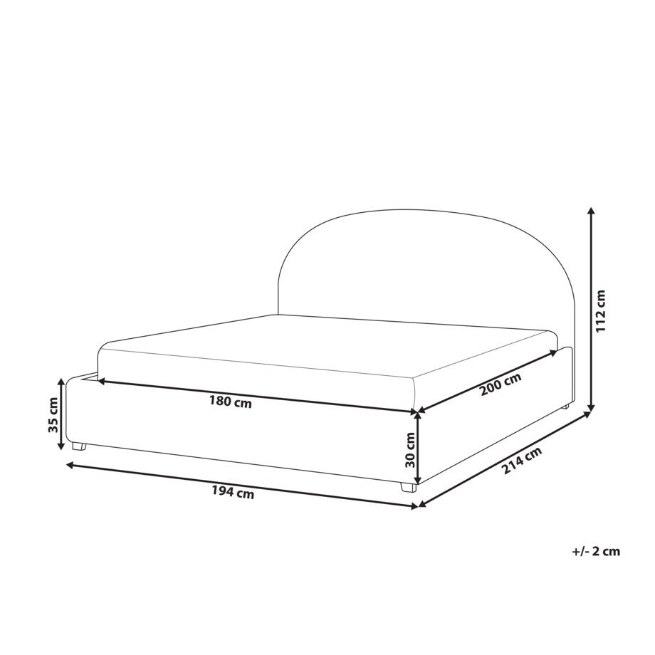 Łóżko z pojemnikiem boucle 180 x 200 cm beżowe VAUCLUSE