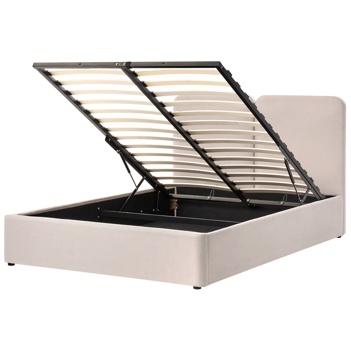 Łóżko z pojemnikiem ARBOIS 160 x 200 cm Beżowy