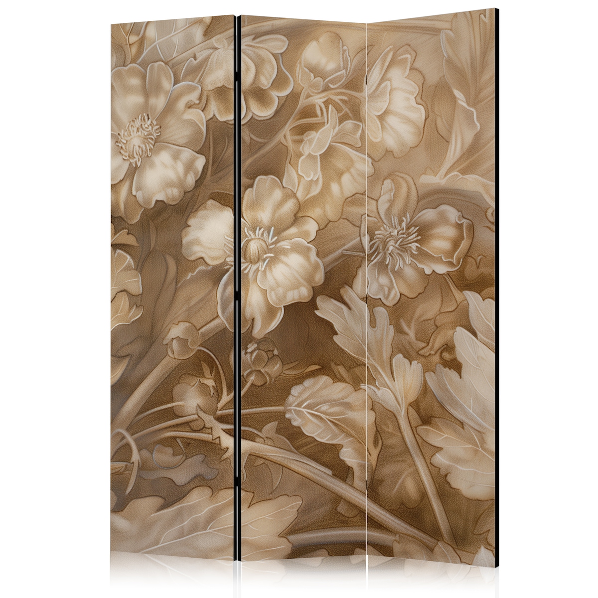 Parawan Akustyczny Rzeźbione kwiatowe ornamenty 135x172cm