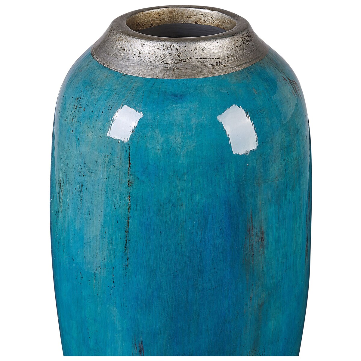 Wazon dekoracyjny z terakoty niebieski MILETUS