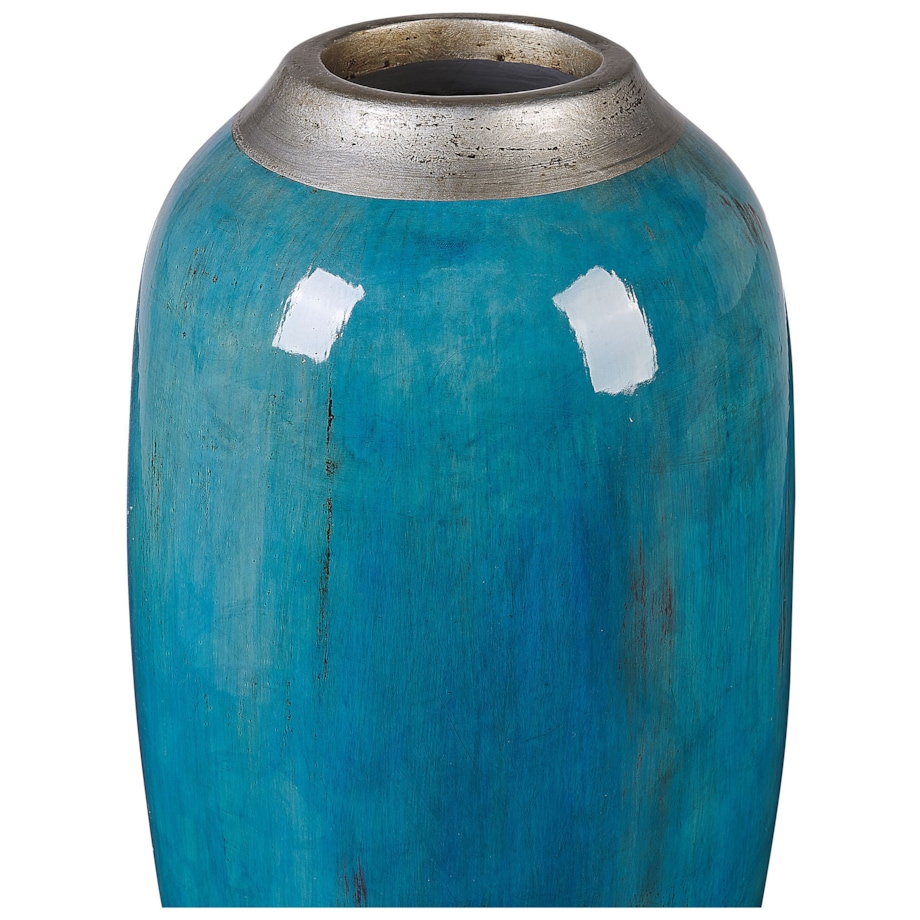Wazon dekoracyjny z terakoty niebieski MILETUS