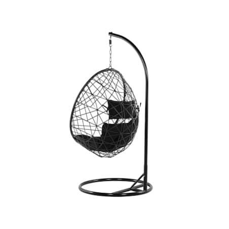 Fotel wiszący ze stojakiem z technorattanu czarny ALATRI