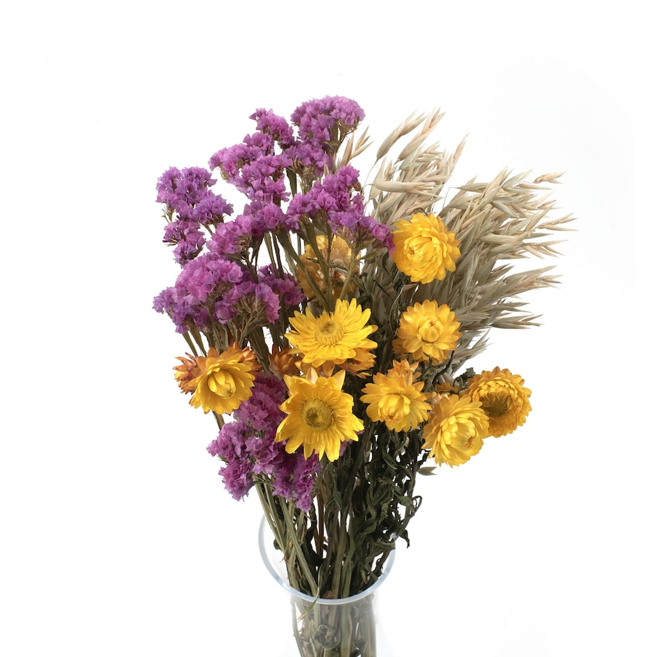 Zestaw suszonych kwiatów Rosa roz. S - zatrwian, kocanka, owies