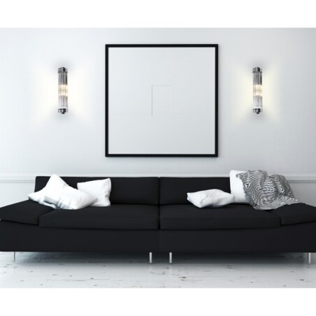 Kinkiet LAMPA ścienna FLORENCE W0241 Maxlight okrągła OPRAWA szklana glamour chrom przezroczysta