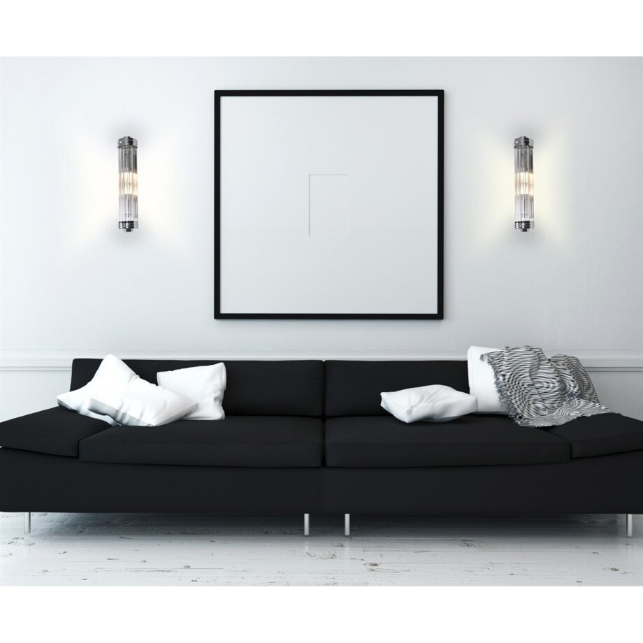 Kinkiet LAMPA ścienna FLORENCE W0241 Maxlight okrągła OPRAWA szklana glamour chrom przezroczysta