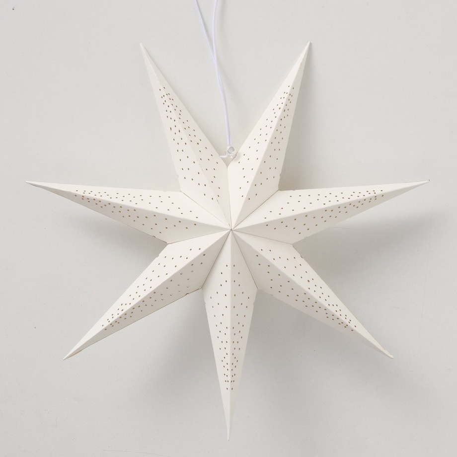 Ozdoba - gwiazda bambusowa Ø 30 x 7 cm SAKANNA biała medium