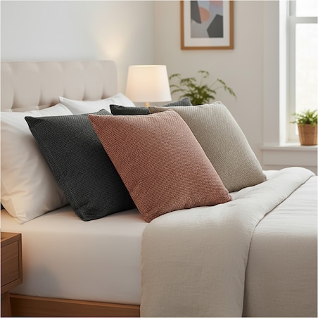 Poduszka Z Wkładem Ozdobna Jesienna Dekoracyjna 45X45 Cm Beżowa