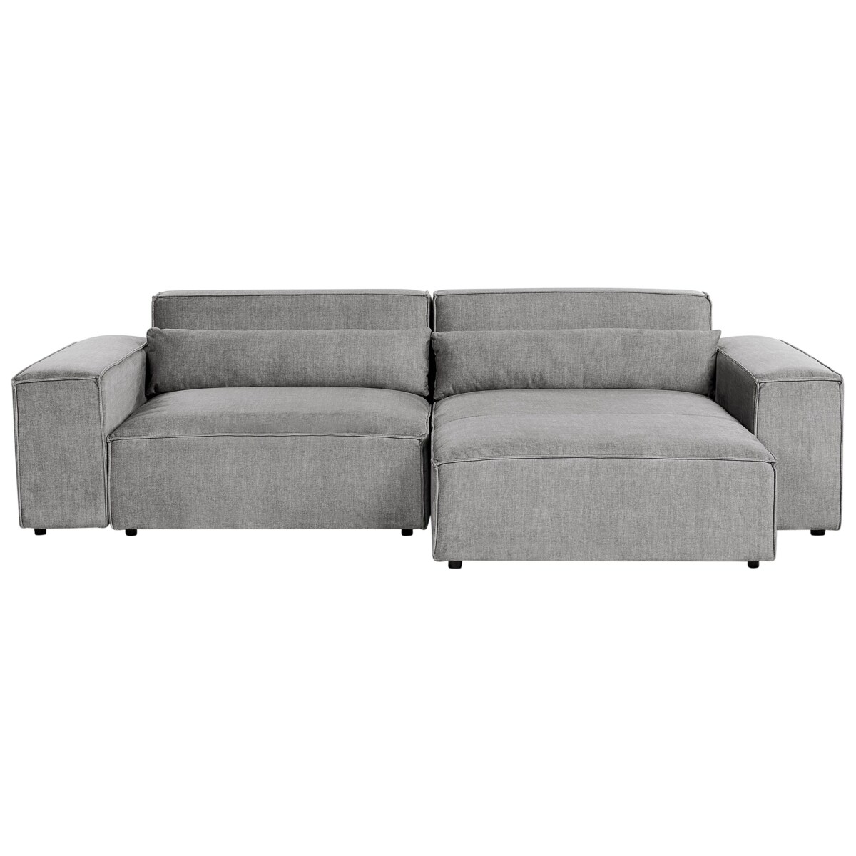 Narożnik modułowy 2-osobowy lewostronny z otomaną szary HELLNAR