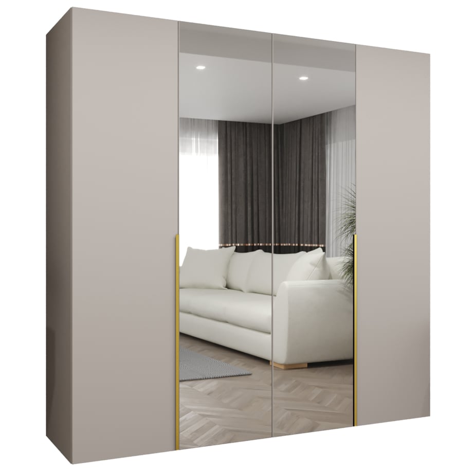 Szafa uchylna otwierana ALICANTE 2 200 wys. 202 cm Kaszmir + u. Złoty