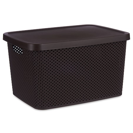 Kosz plastikowy z pokrywką, organizer, 19 l