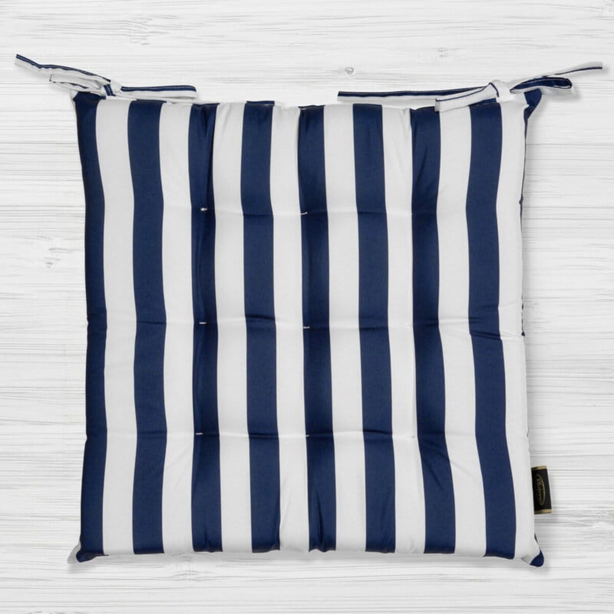 Poduszka na Siedzisko Krzesło Fotel Ogrodowy 40 x 40 x 5 cm Granatowa w Pasy