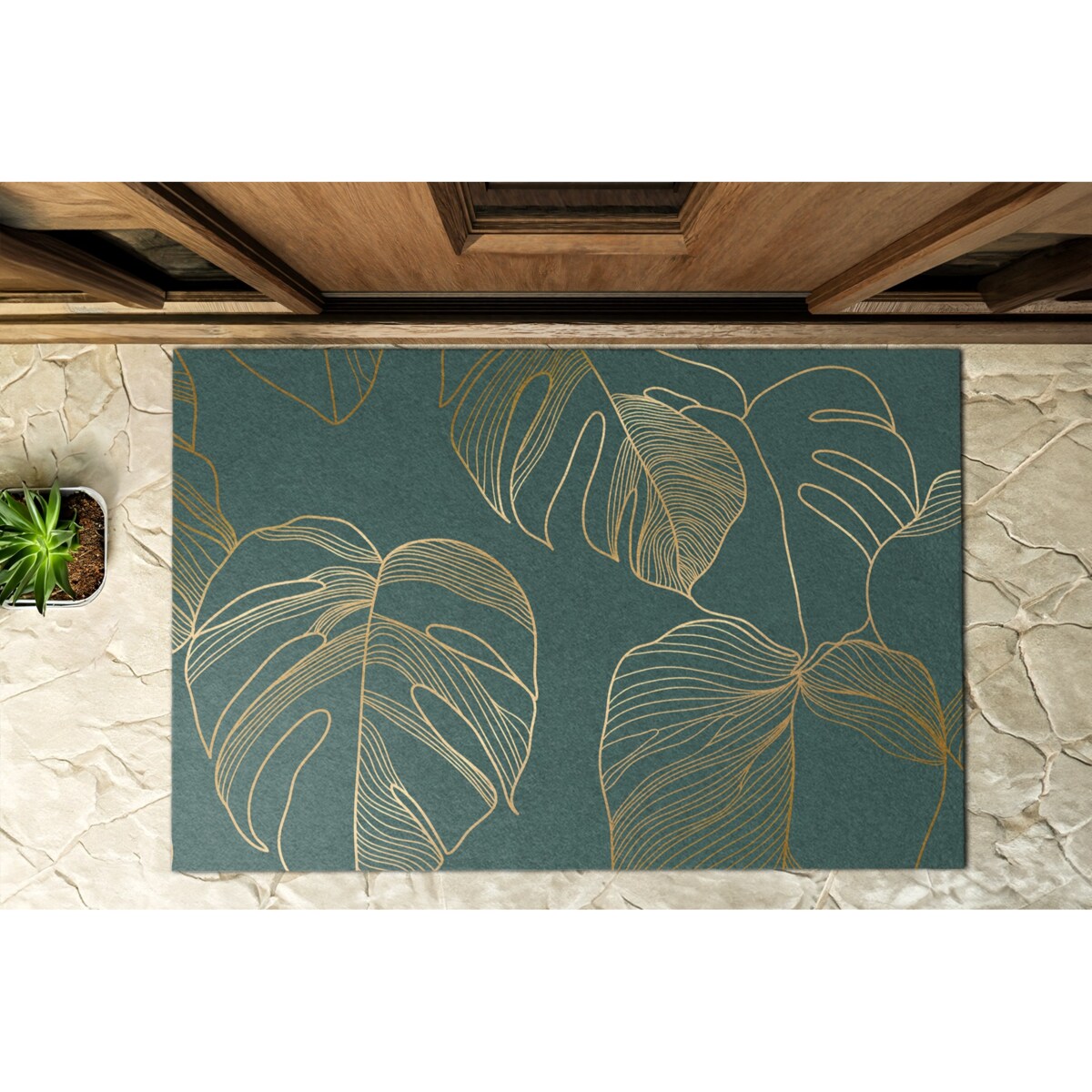 Wycieraczka zewnętrzna XXL Liście monstery 150x100cm