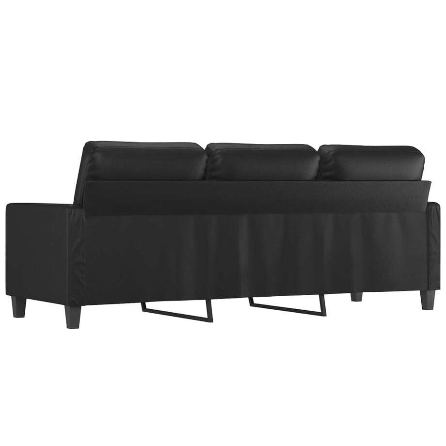 vidaXL 3-osobowa sofa, czarna, 180 cm, obita sztuczną skórą