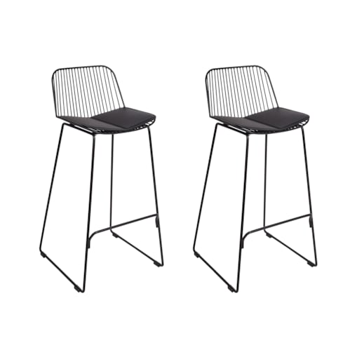 Zestaw 2 krzeseł barowych czarny PENSACOLA