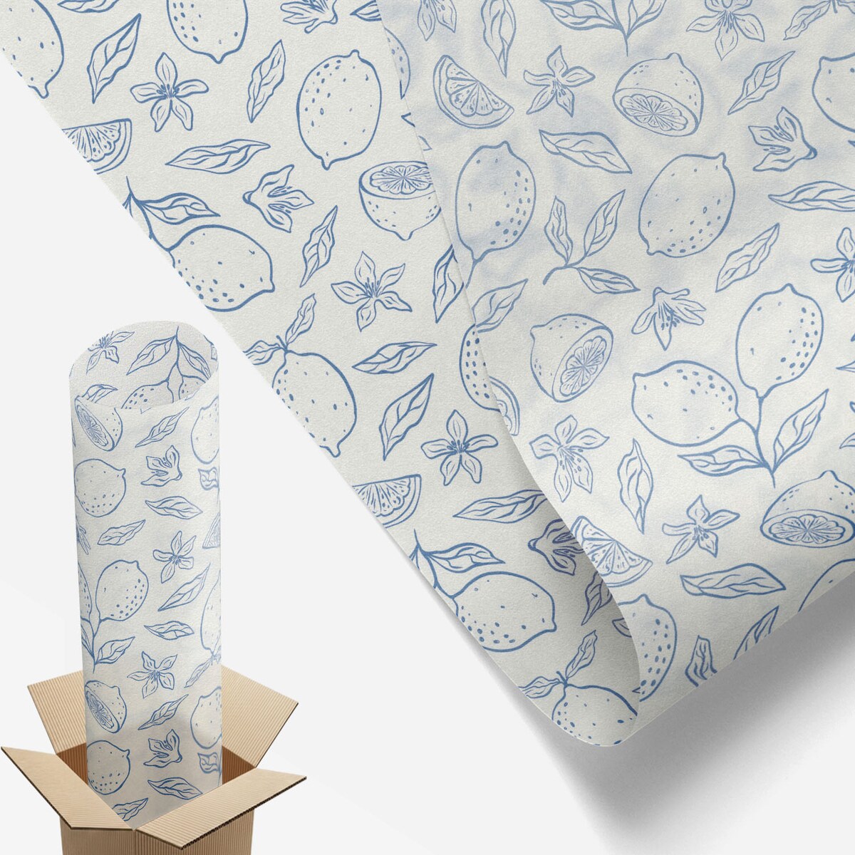 Folia okienna dekoracyjna - Dekoracyjny motyw cytryn w stylu klasycznym - 50x146 cm