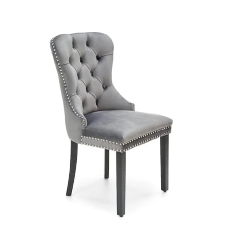 Krzesło tapicerowane MIYA VELVET szare