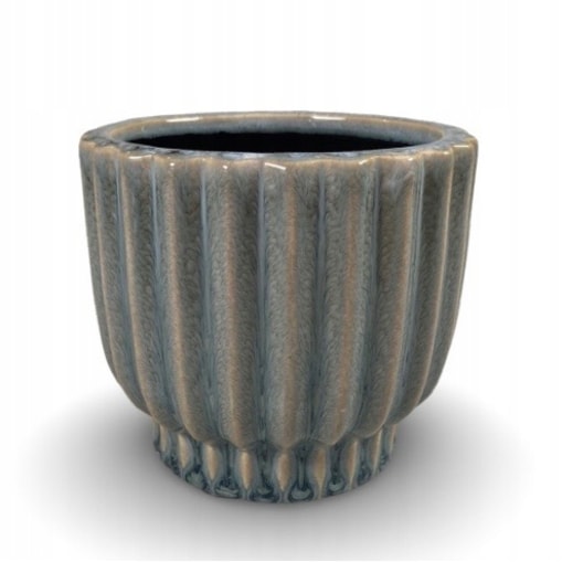 DONICZKA NA BALKON TARAS CERAMICZNA do salonu niebieska okrągła 10cm