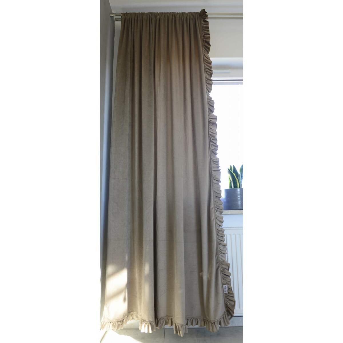 Zasłona Na Okno Okna Z Falbanką Do Salonu Sypialni 150X250 Cm Boho Beż