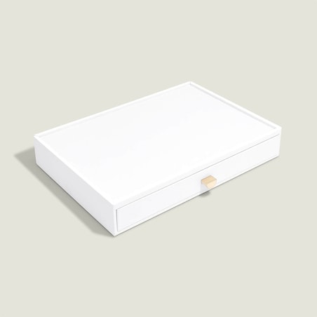 Szkatułka na biżuterię Stackers Pebble 19 komorowa supersize biała z szufladą