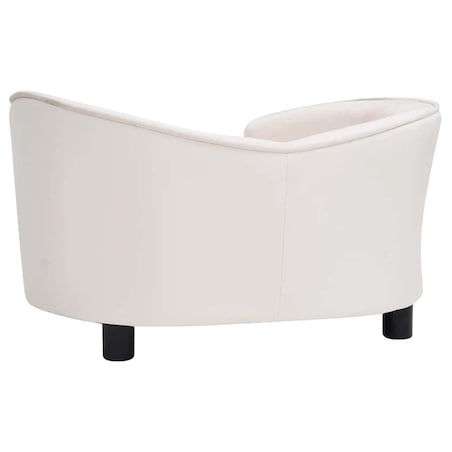 vidaXL Sofa dla psa, kremowa, 69x49x40 cm, plusz i sztuczna skóra