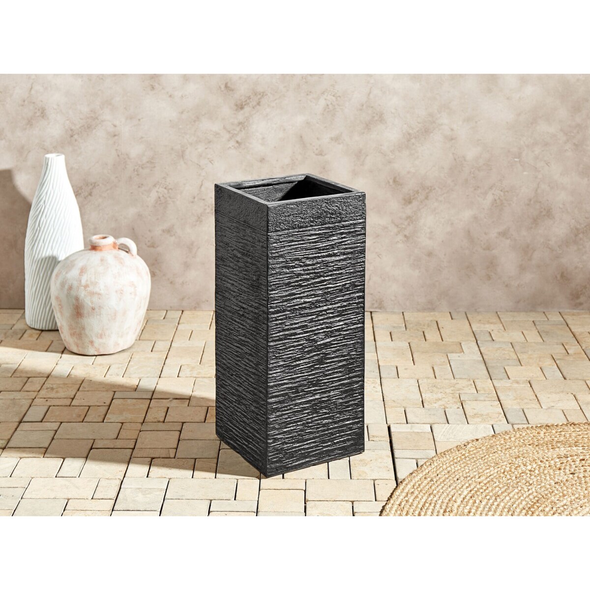 Doniczka 26 x 26 x 60 cm czarna DION