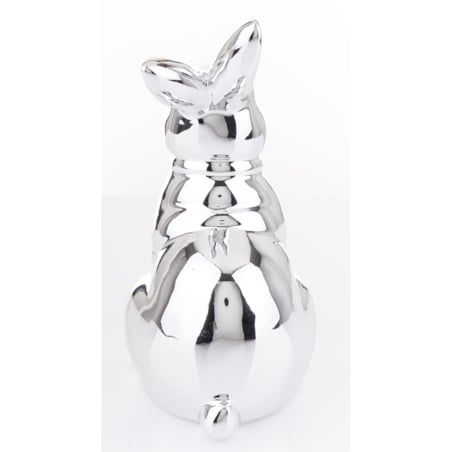 Dekoracja - srebrna figurka królika 21x10x12 cm CONIGLIO ARGENTO