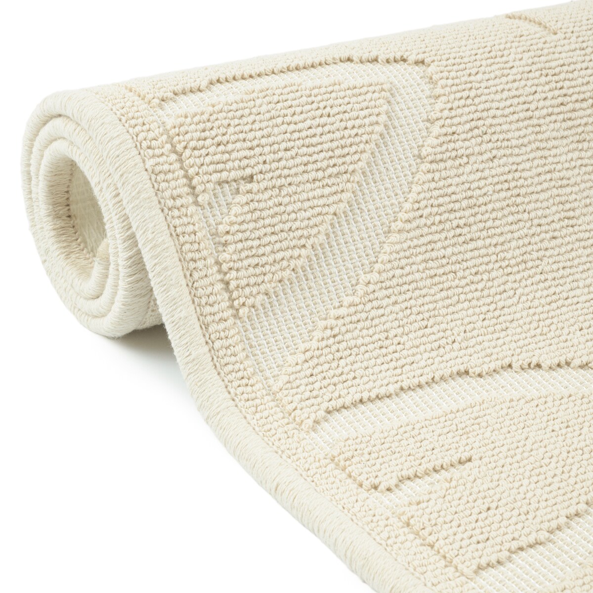 Dywanik łazienkowy Lino 50x80 cm bawełniany roślinny beżowy