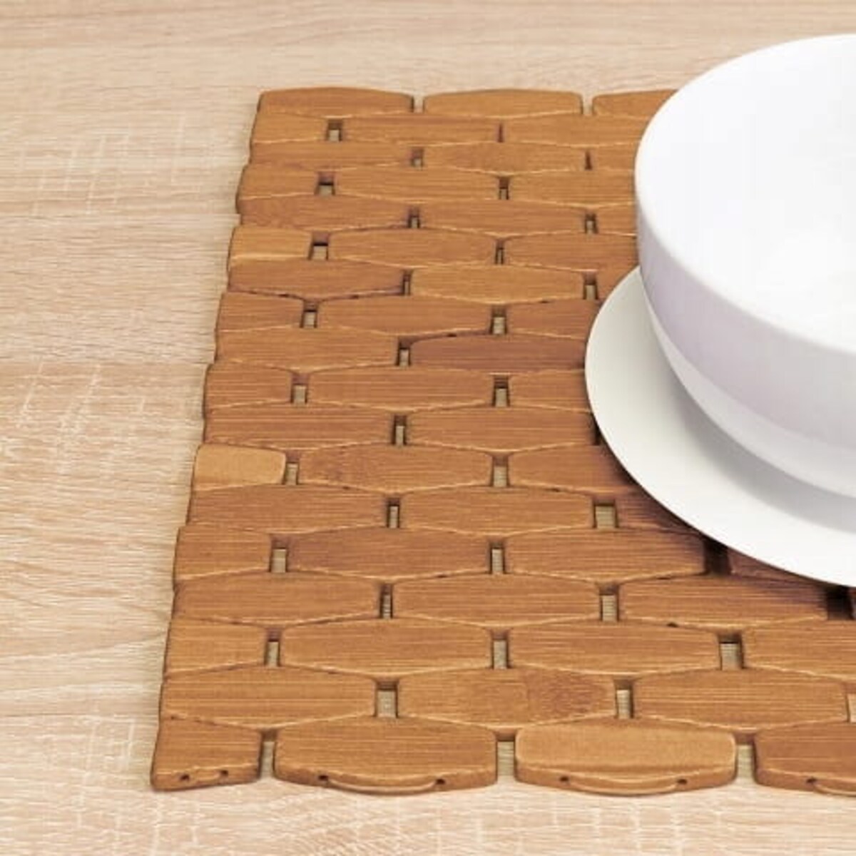 Bambusowa Podkładka mata Ochronna pod Talerz Naczynia Trapez 45 x 29 cm
