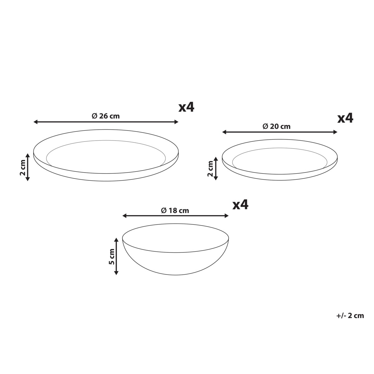 Zastawa stołowa 12-częściowa HOPS Kamionka Jasnobeżowy