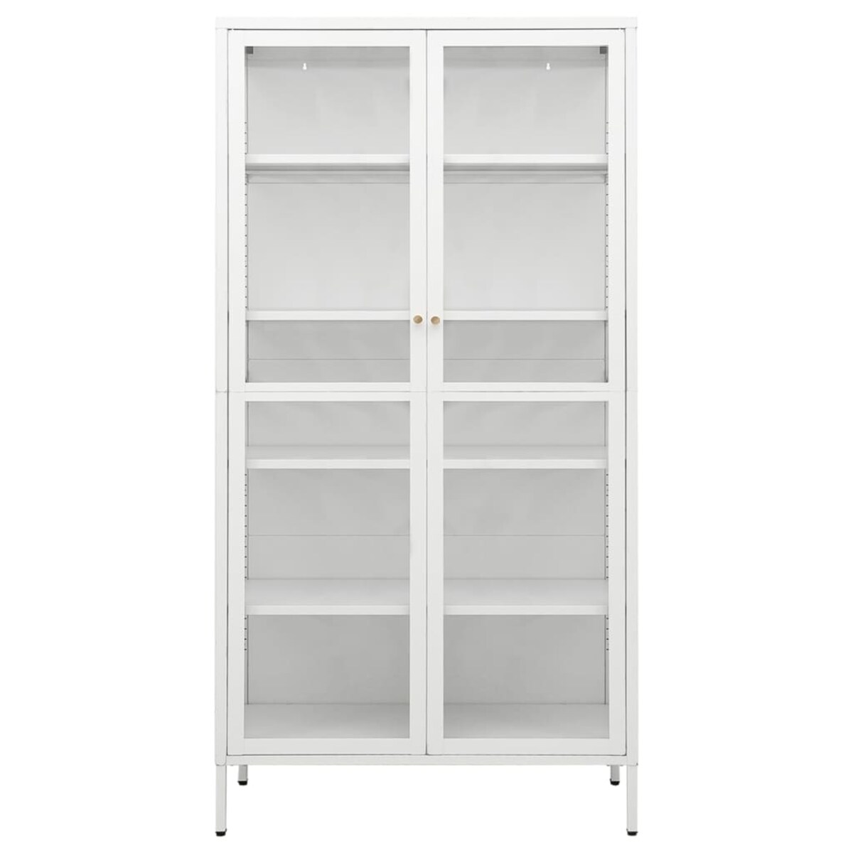 vidaXL Witryna, biała, 90x40x180 cm, stal i hartowane szkło