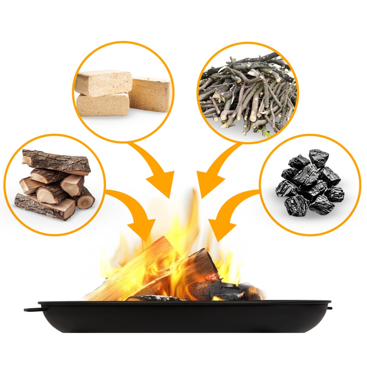 Palenisko ogrodowe z uchwytami na ognisko grill 80cm Berdsen BD-882