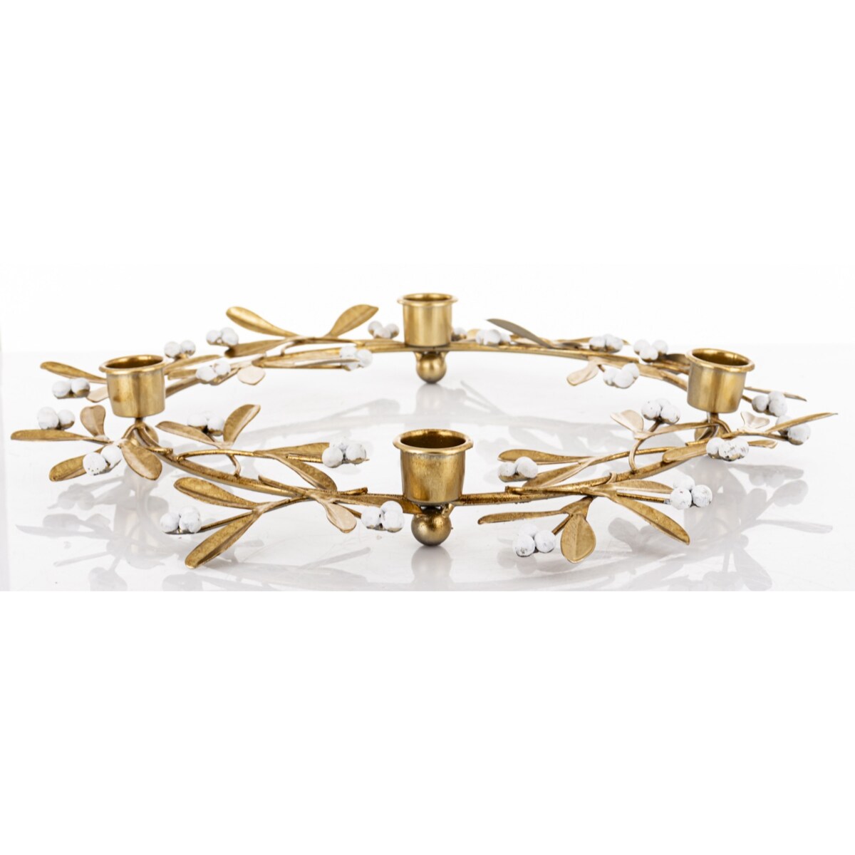 Świecznik metalowy na 4 świece złoty 4,5x32 cm CERCHIO