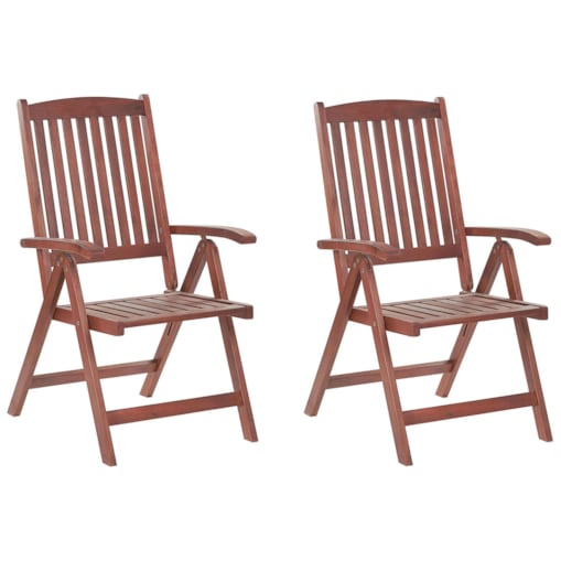 Zestaw 2 krzeseł ogrodowych drewno akacjowe TOSCANA