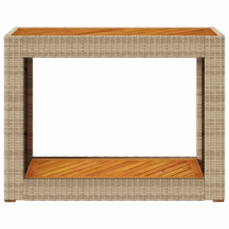 vidaXL Stolik ogrodowy z drewnianym blatem, beżowy, 100x40x75 cm