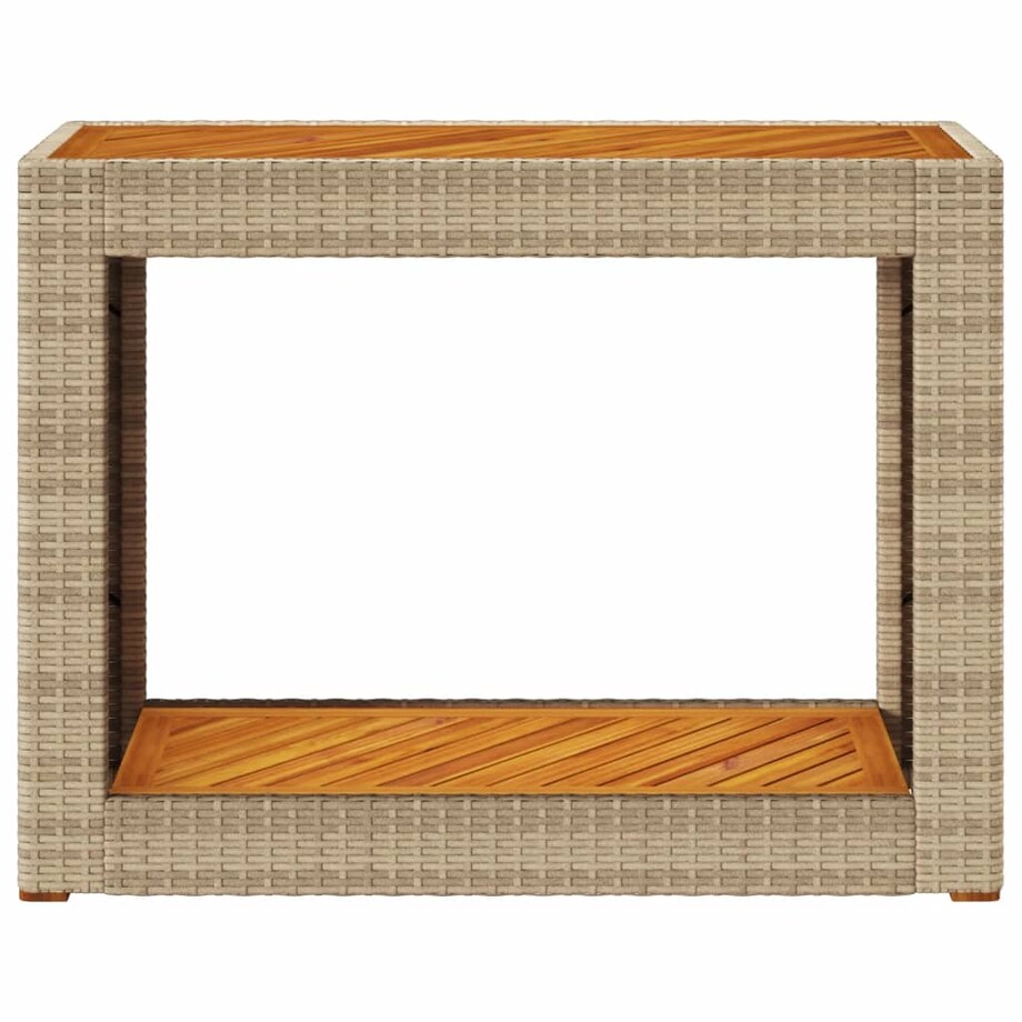 vidaXL Stolik ogrodowy z drewnianym blatem, beżowy, 100x40x75 cm